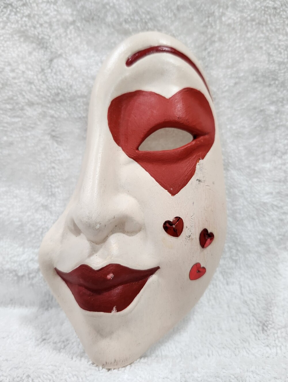 Vintage hand-painted ceramic decorative wall mask